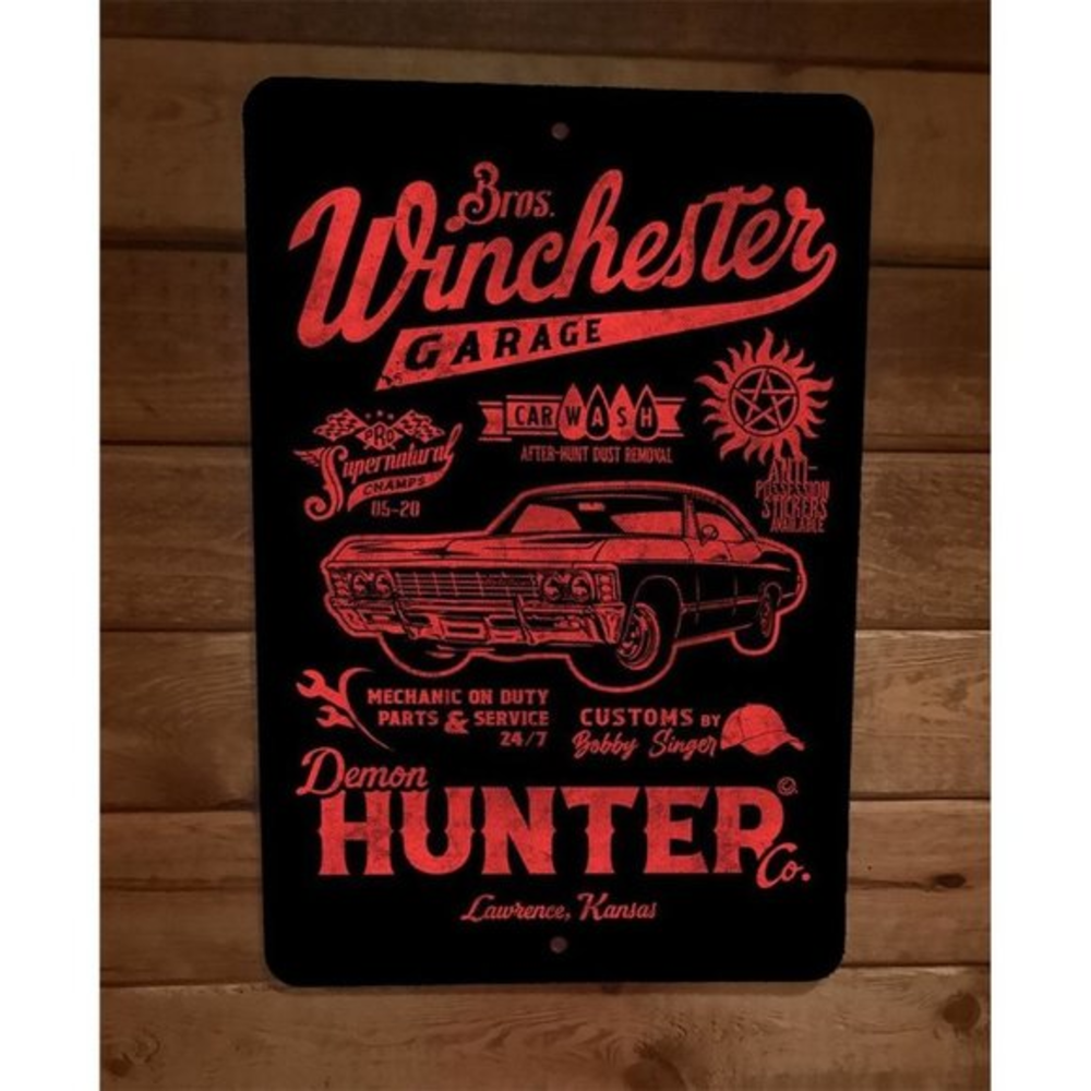 Winchester Bros Garage‎ 8x12 Metal Wall Sign Poster Supernatural